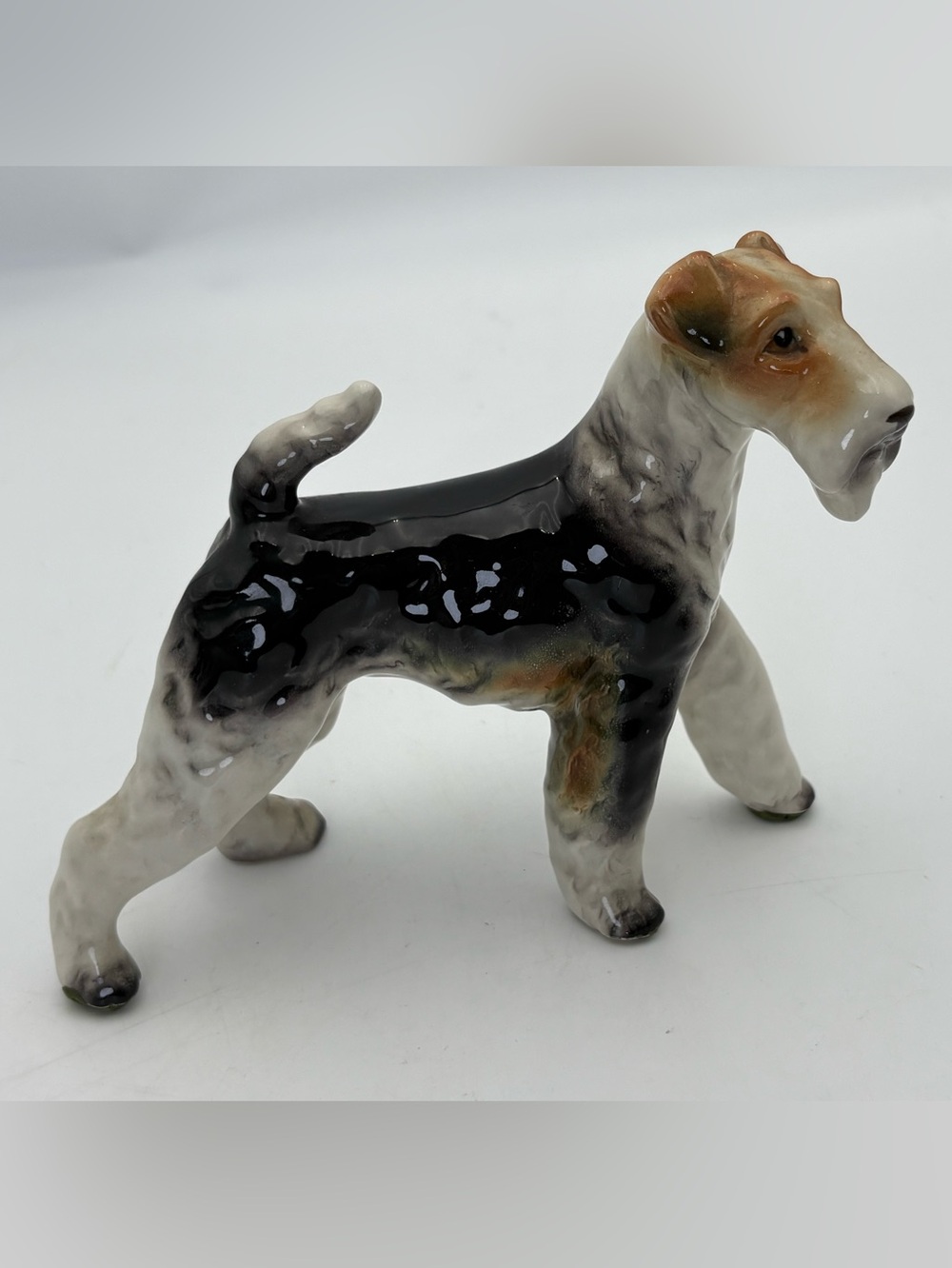 Adorable Vintage Airedale Terrier Porcelain Figurine - Made in Japan